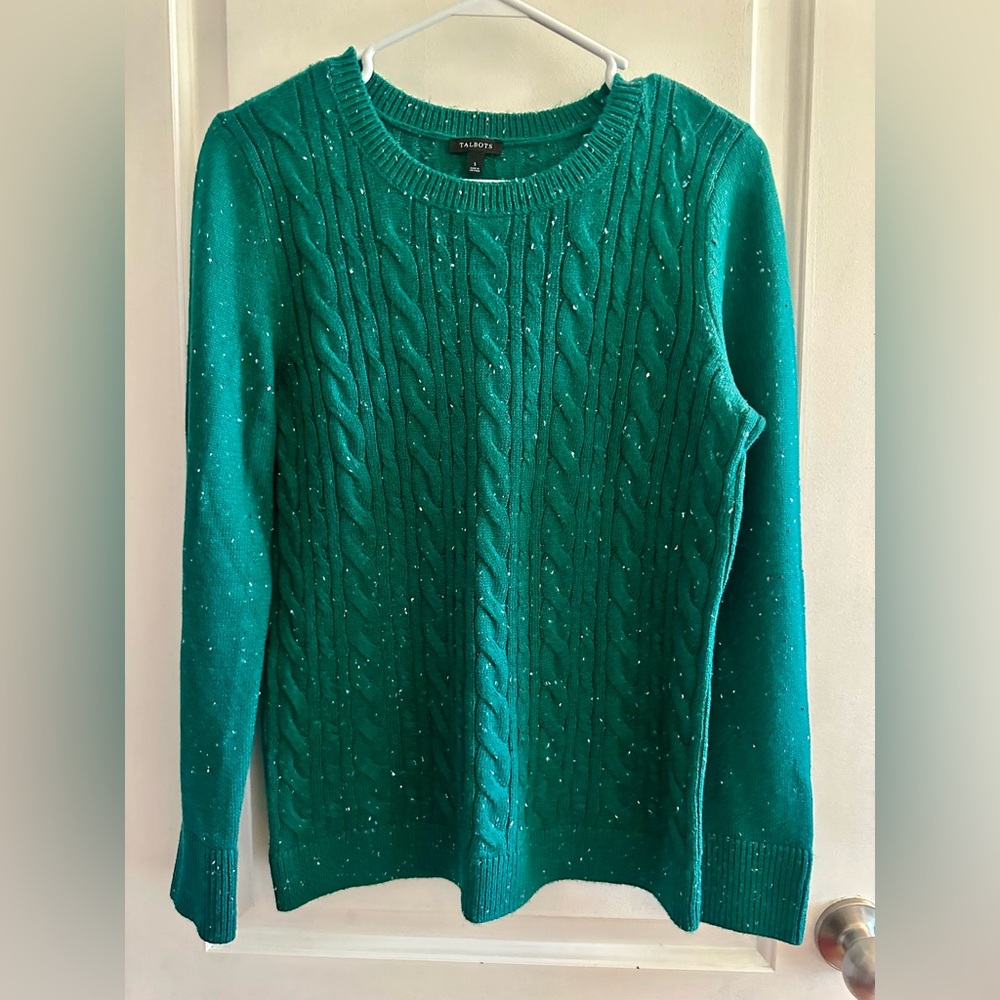Talbots Emerald Speckled Knit Pullover